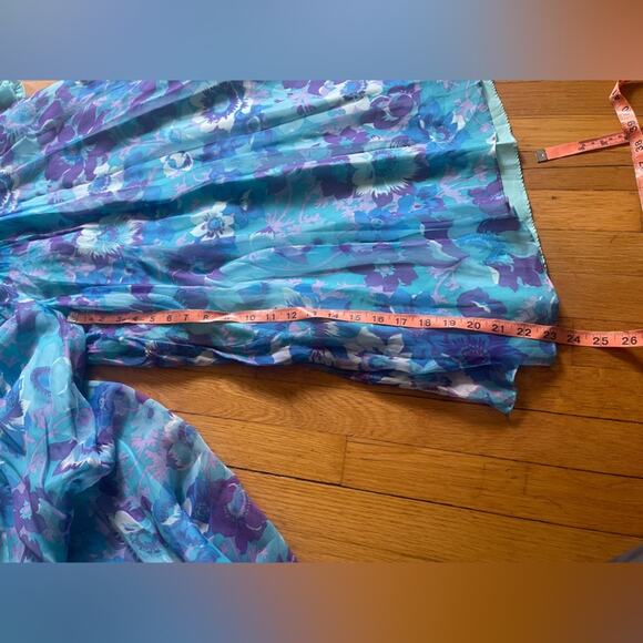 60s Vintage Chiffon Wide Leg Jumpsuit - Picture 7 of 8